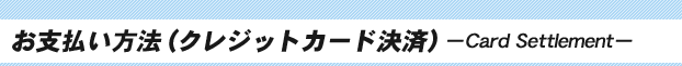 お支払い方法（クレジットカード決済）